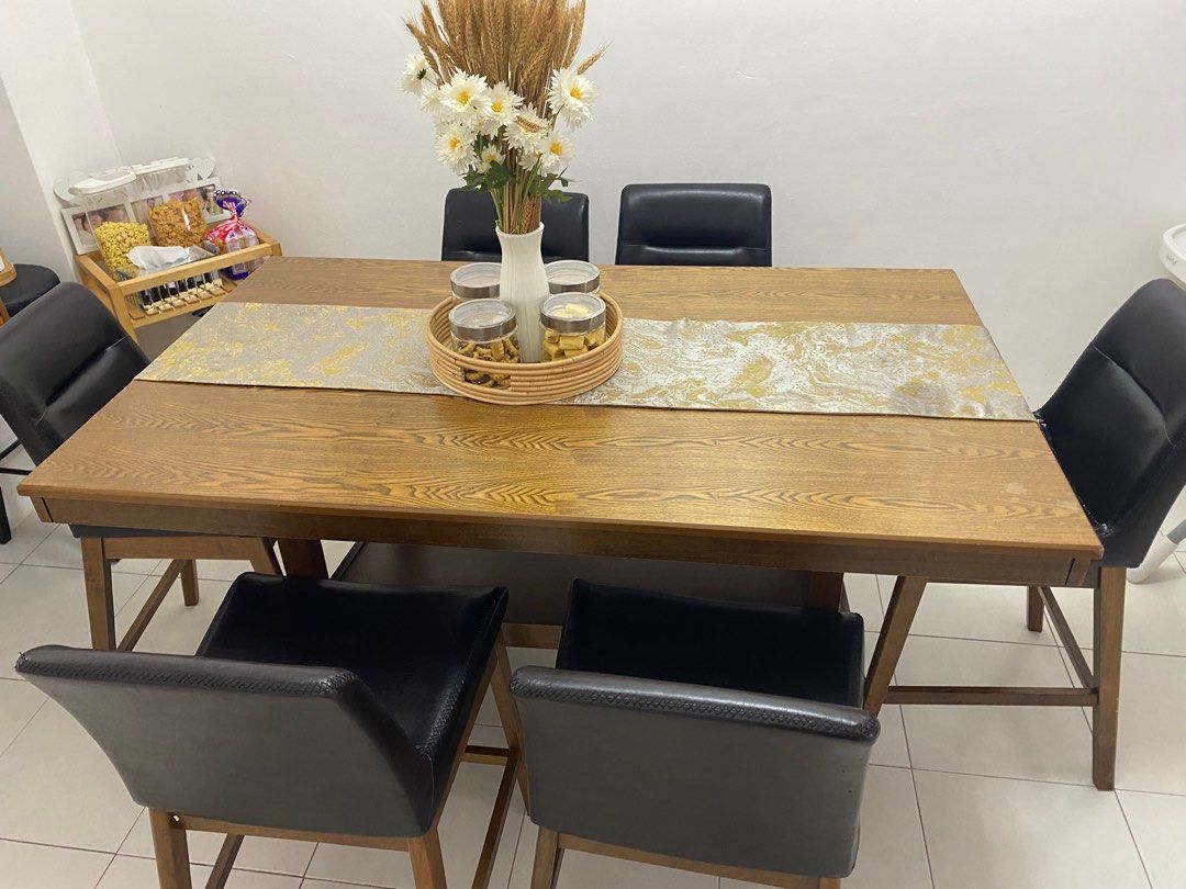 SSF DINING BAR TABLE WITH BAR CHAIR, Furniture & Home Living, Furniture