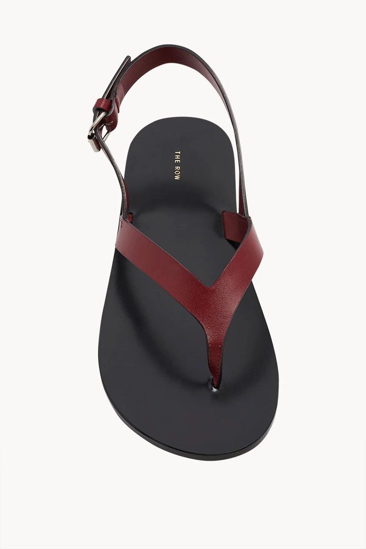 STEAL THE ROW Hiking Flip Flop sandals in vegetable tanned leather ivory white red