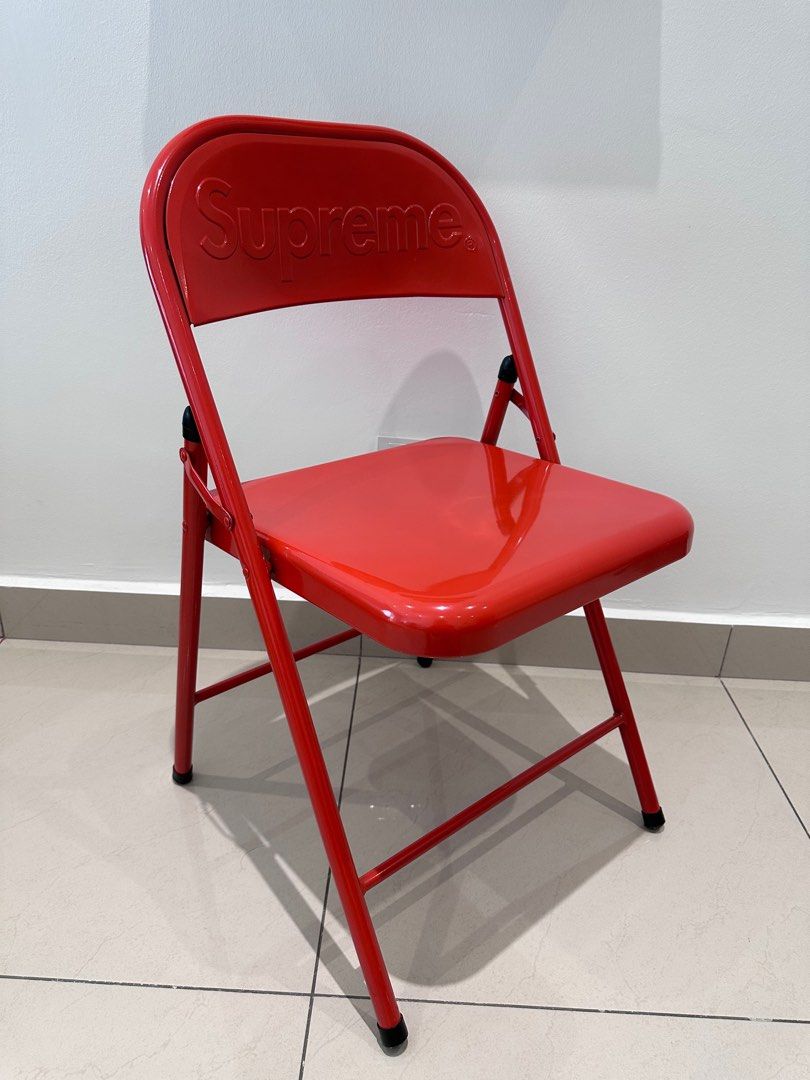Supreme Metal Folding Chair (Red), Hobbies & Toys, Collectibles