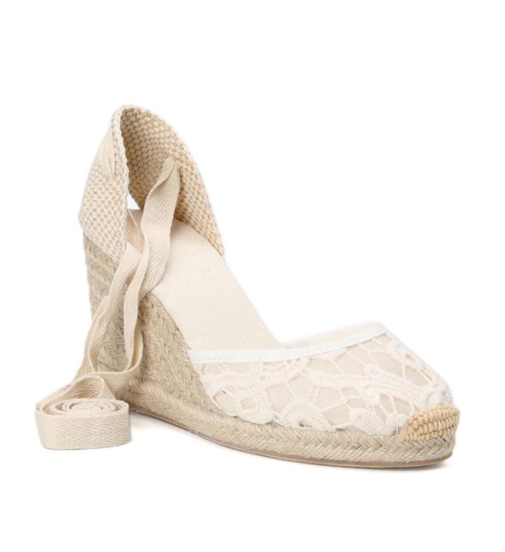 White lace on sale wedge shoes