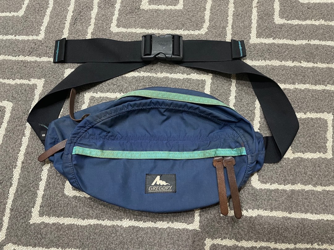 VINTAGE GREGORY WAIST BAG POUCH BAG BLUE GREEN VINTAGE LOGO, Men's