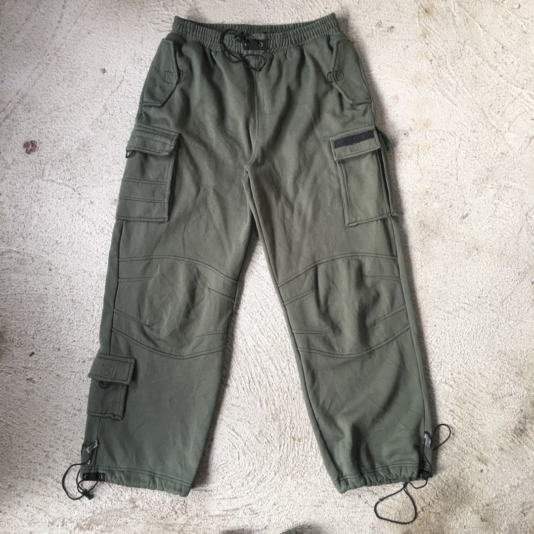 Vintage Tactical Army Green Jogger Pants 8 Pocket Adjustable Ankle on ...
