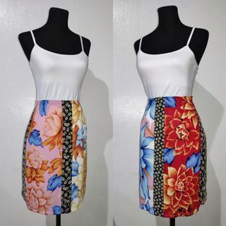 Wanko reversible front back floral print multiprint summer Japan skirt