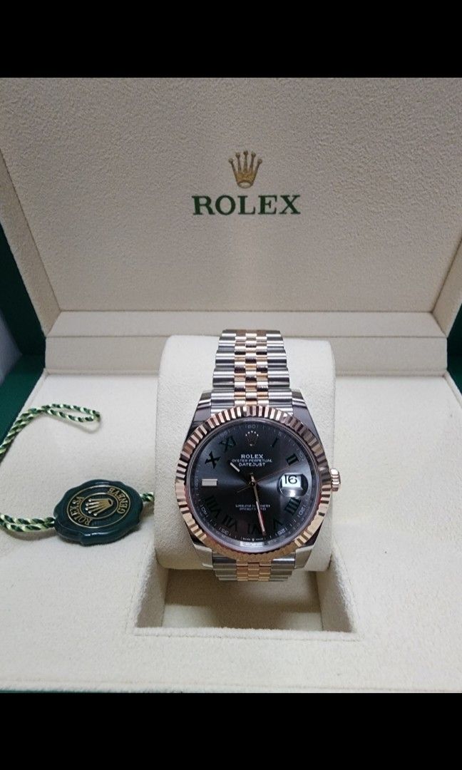 Wimbledon 41. Rose gold (Category: Luxury Watches) located in Davao. Submitted by joshcas (Listing ID 1234578814, Image 1). Description: year 2023 complete box and papers brand new.