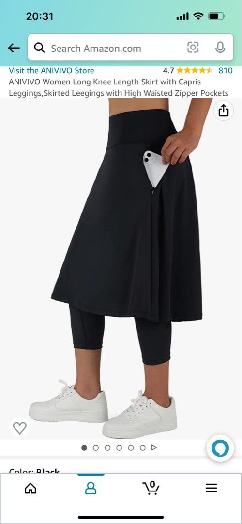 ANIVIVO Women Long Knee Length Skirt with Capris Leggings