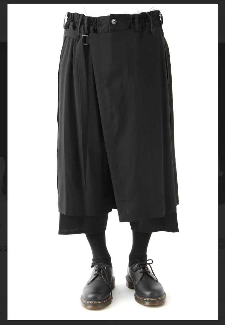 Yohji Yamamoto/Ground Y Wrap Pants Type 2 Rayon, Men's Fashion