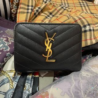 YSL金標荔枝牛皮短夾
