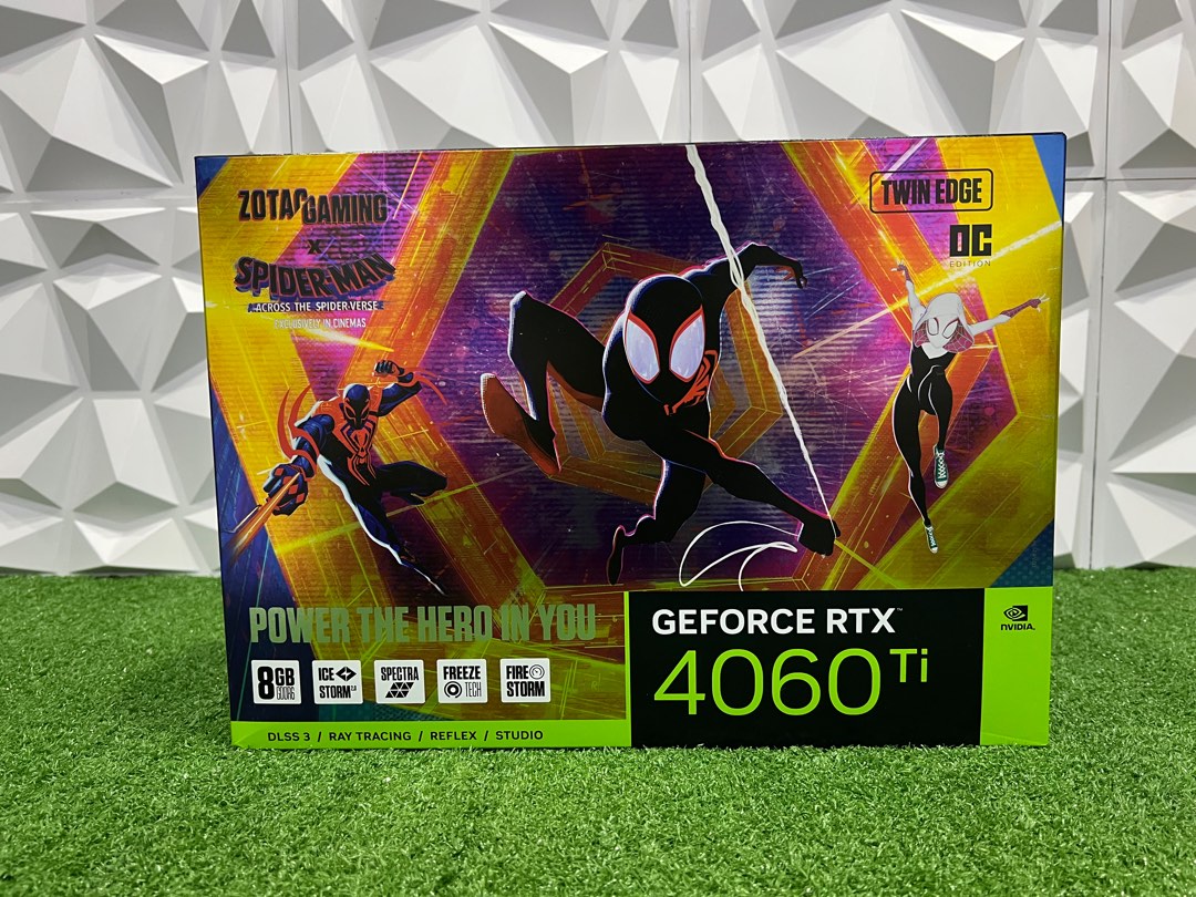 ZOTAC Gaming GeForce RTX 4060 Ti 8GB Twin Edge OC Spider-Man: Across The  Spider-Verse Inspired Graphics Card Bundle, ZT-D40610H-10SMP