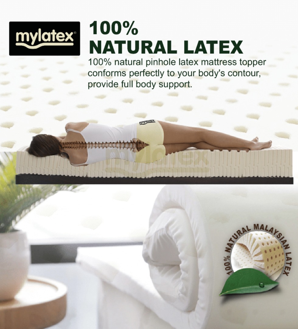 100 natural pinhole Latex Mattress Mylatex Super Single Topper