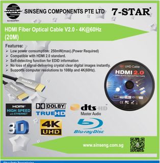 HDMI Cable (Active Optical) 20m, 25m, 30m - XLT SYSTEMS