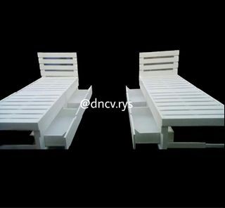 RUSH! ONHAND! 30x75 Kids Customized White Bed Frame with Head Board and 2 Drawers