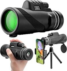40X60 Monocular Telescope, High Definition Monocular for Adults and Kids with Smartphone Holder & Tripod, Monocular with High Power Prism and Dual Focus Scope for Bird Watching, Camping, Hiking