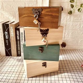 樣品屋🏠蝴蝶鎖實木化妝盒子 贈🉐️鎖頭🔒