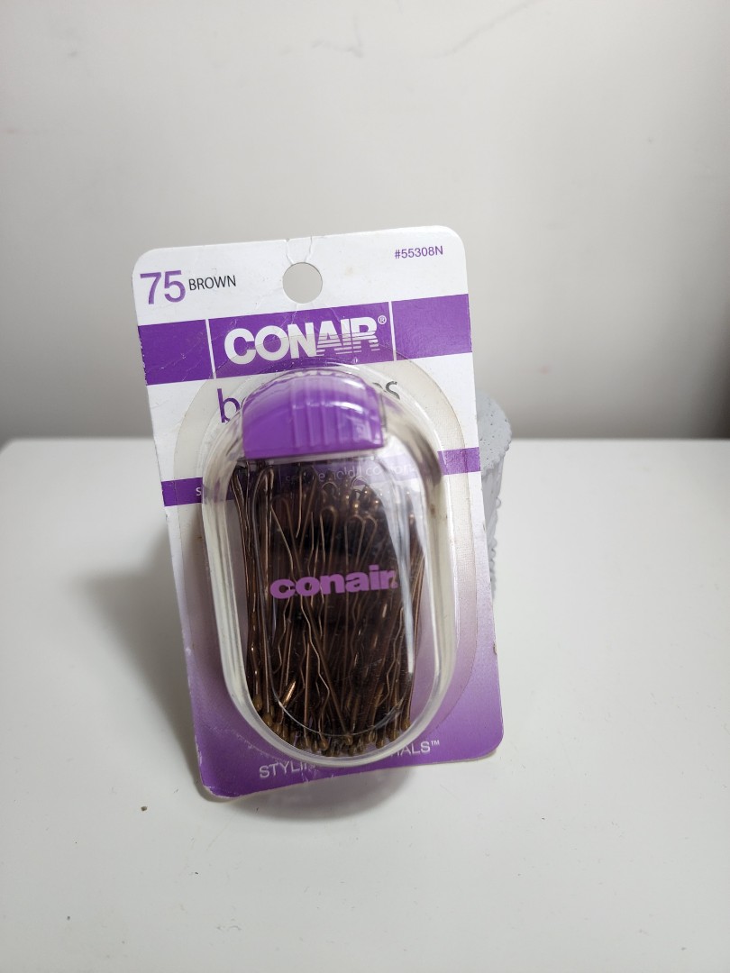 Conair Styling Essentials Bobby Pins, Black - 75 count