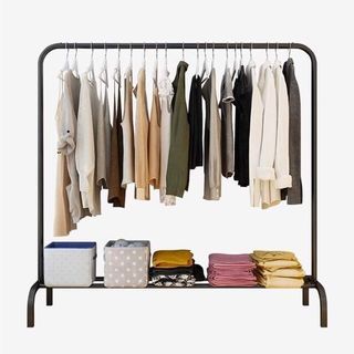 ￼ Single Pole Type Drying Rack Wardrobe Rack Hanger Hanging Clothes Shelf 450