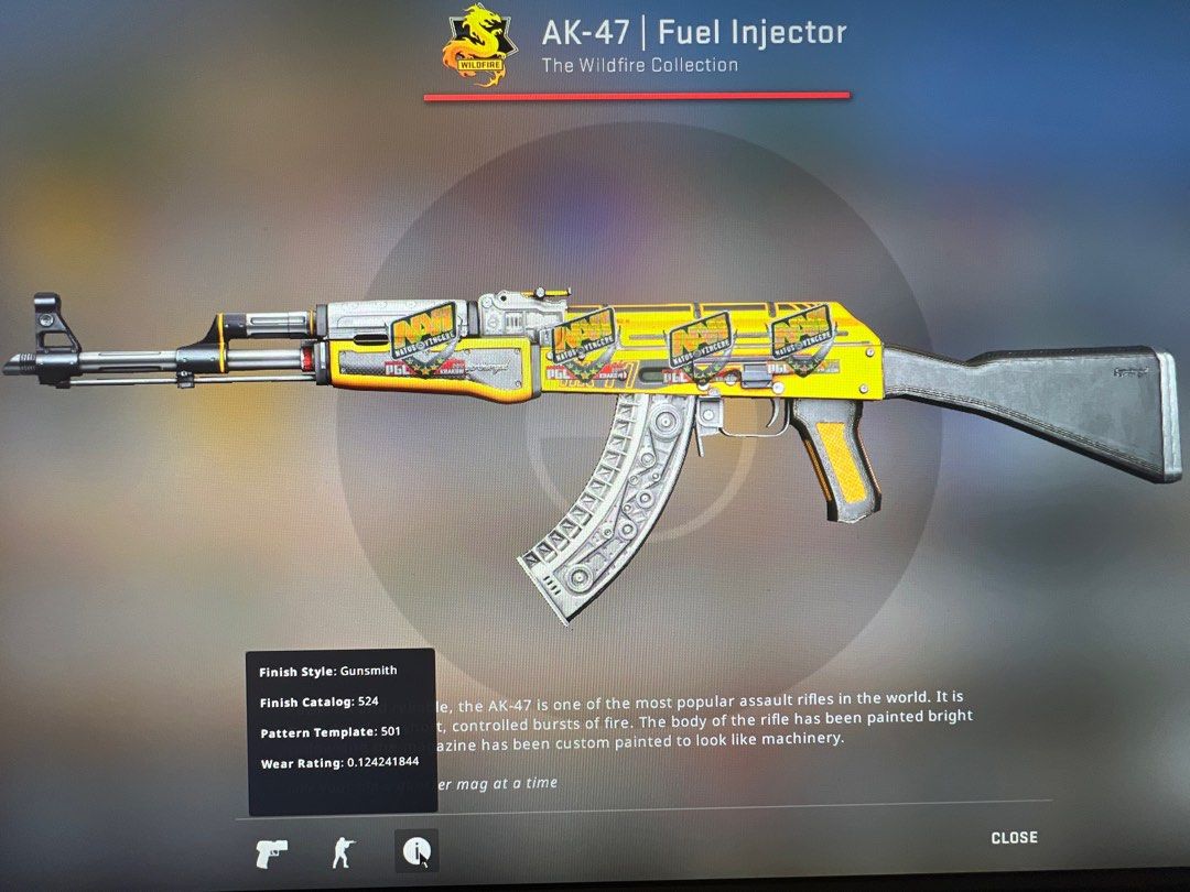 Ak47 Fuel injector Minimal wear csgo, Video Gaming, Gaming Accessories