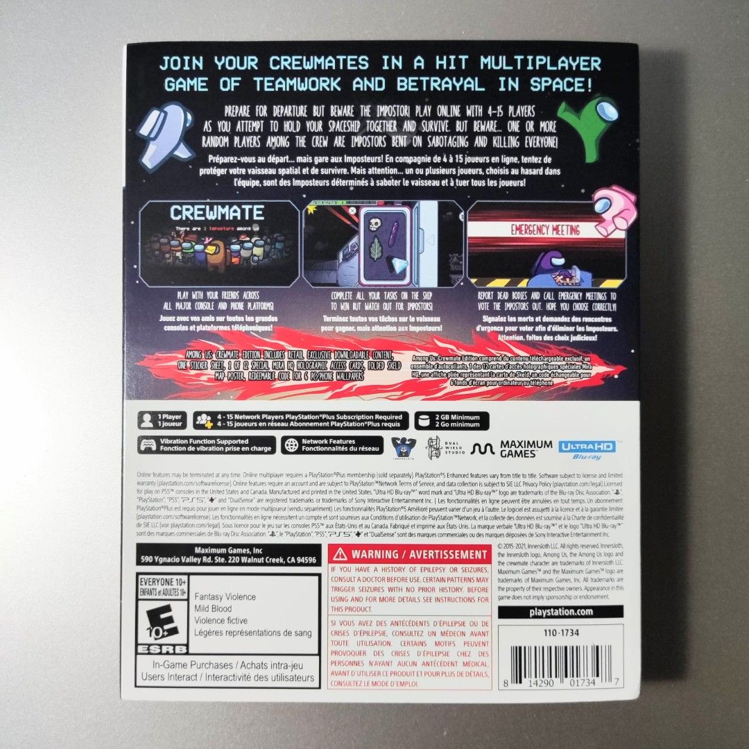 Among Us Crewmate Edition PS5 (Used) (Category: PlayStation) located in Paranaque City. Submitted by rmahmarket (Listing ID 1229897886, Image 2). Description: Among Us Crewmate Edition for PlayStation 5 Like New (Complete) - Unused code.