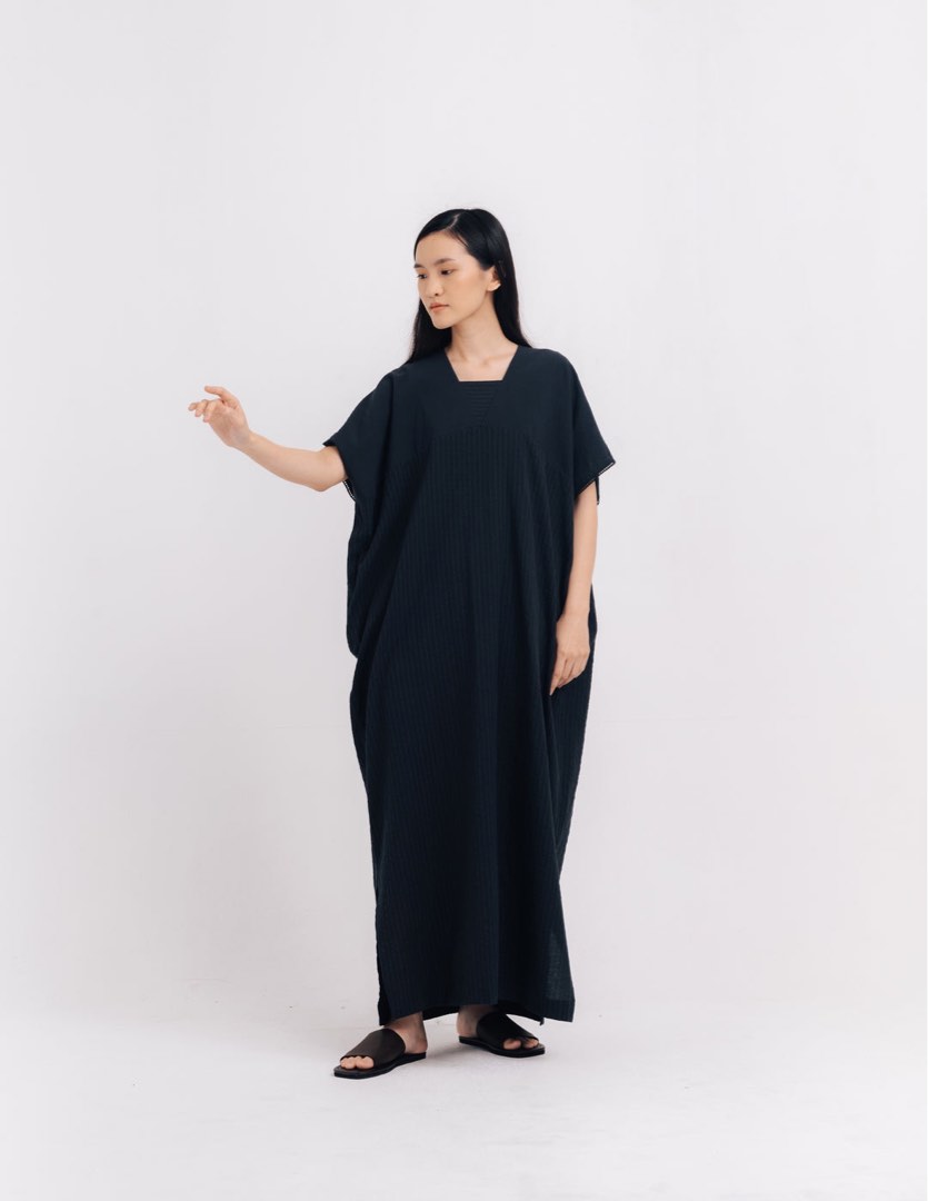 Ana Abu Kisoh Kaftan (Ash Navy), Women's Fashion, Dresses & Sets ...