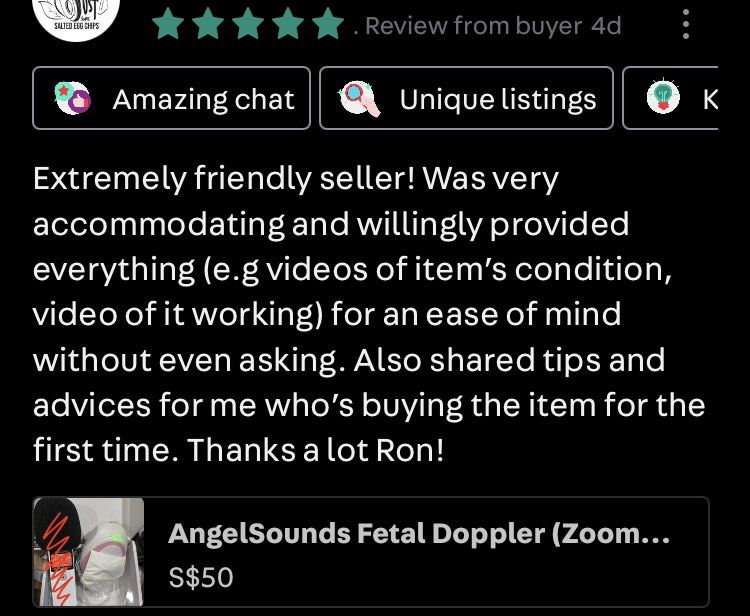 AngelSounds Fetal Doppler Zoom H1 white not included already sold. audio record monitor foetus baby heartbeats