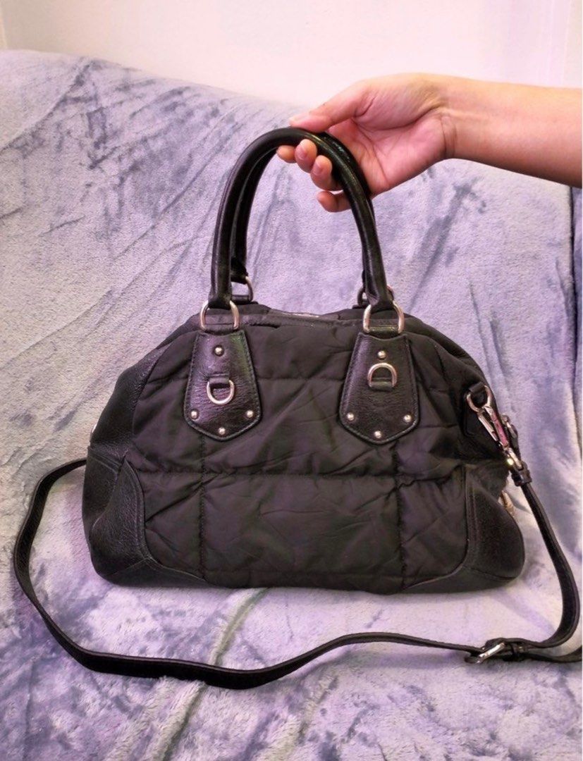 Authentic Two Way Prada Gauffre and Leather Bowler Bag (Category: Luxury Bags & Wallets) located in Rizal. Submitted by SummerPeaCloset (Listing ID 1230001007, Image 3). Description: Authentic Two Way Prada Gauffre and Leather Bowler Bag With long strap and padlock (without key) Reduced price from 24,500.