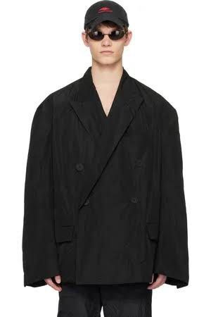 Balenciaga Uniform Logo Boxy Singlebreasted Jacket in Black for Men  Lyst