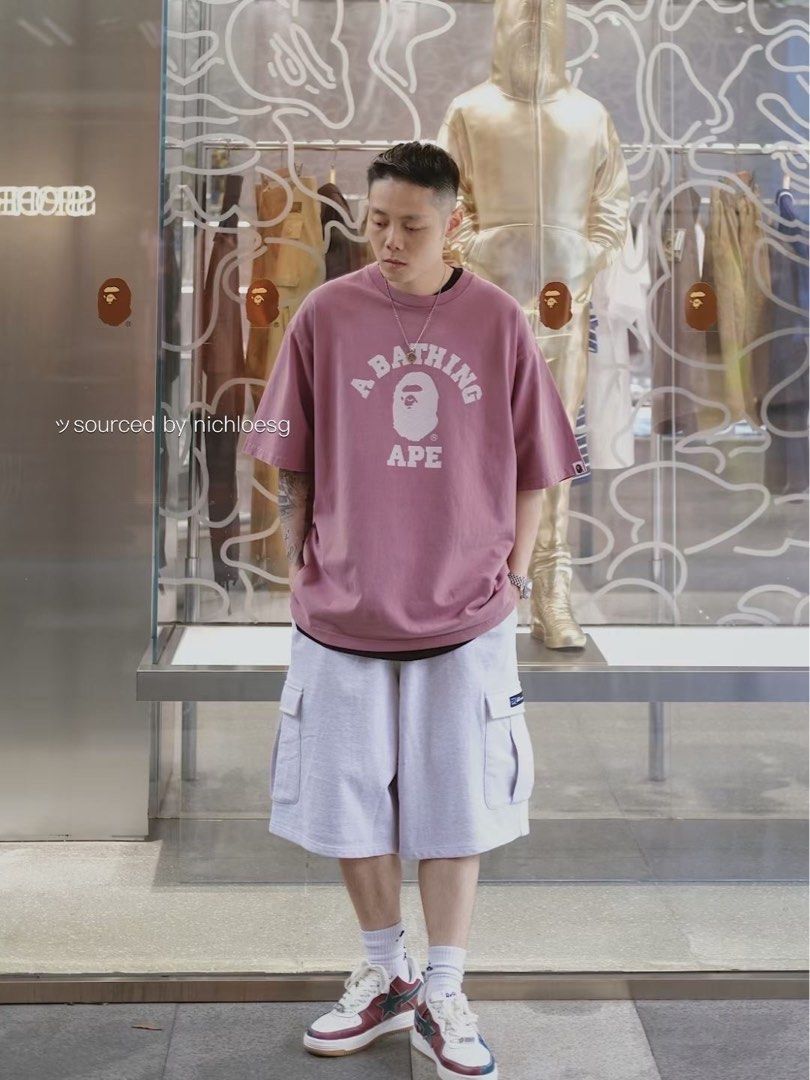 BAPE PIGMENT DYED COLLEGE RELAXED FIT TEE