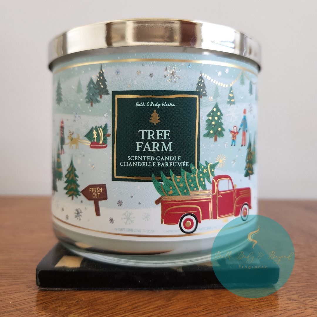 BBW [Bath & Body Works] Tree Farm 3wick candle, Furniture & Home