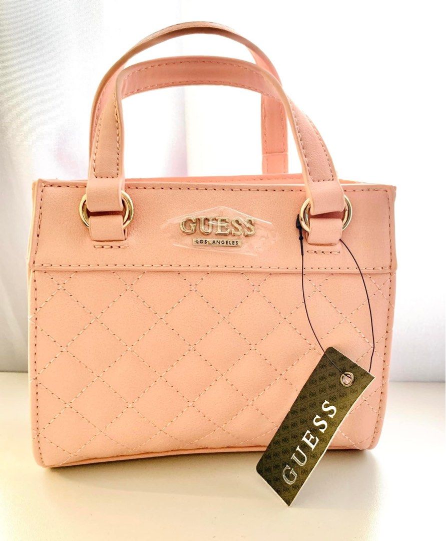 GUESS Taylor Mini Crossbody NEW WITH TAG Blush Pink Quilt Purse Bag Handbag
