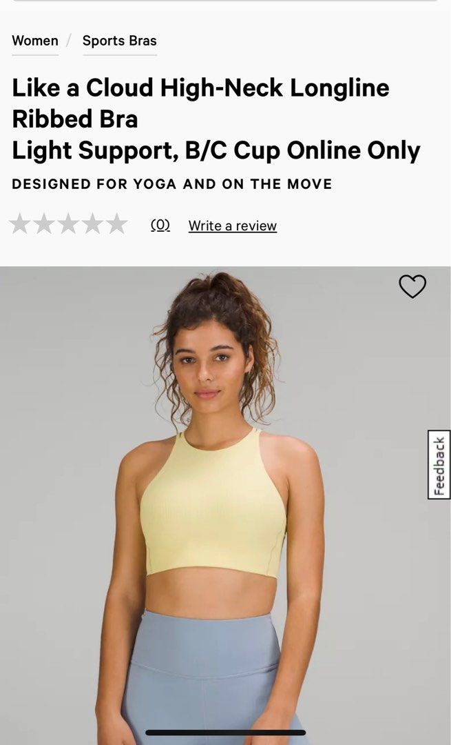 BNWT Lululemon Like a Cloud HighNeck Longline Ribbed Bra, Women's