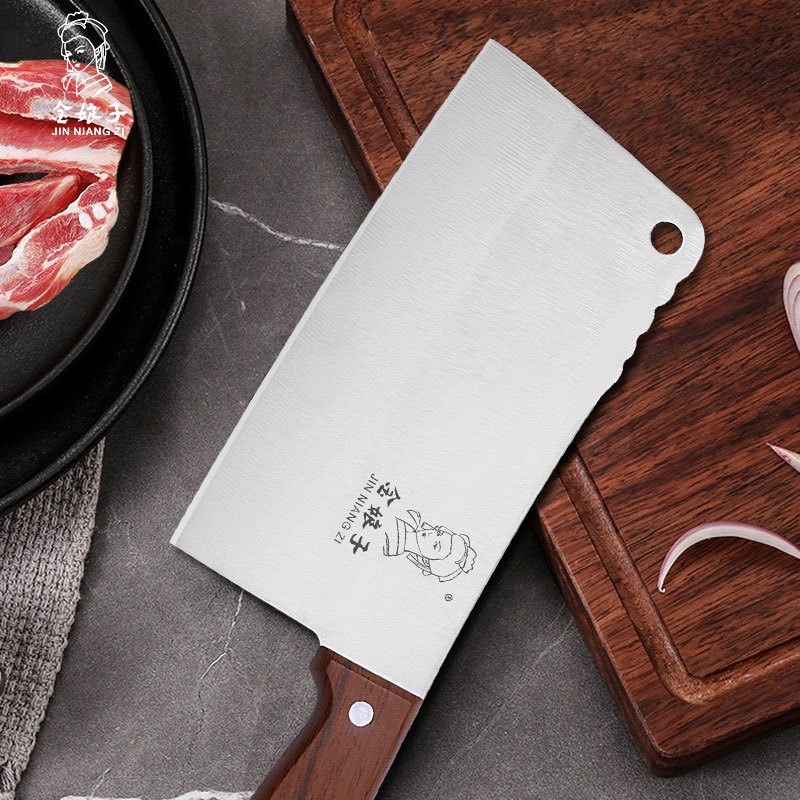 Bone chopping knife imitation wood grain handle kitchen bone chopping