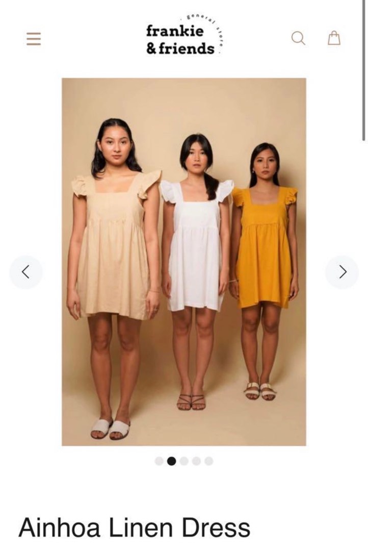 Bonita Ainhoa White Linen Dress on Carousell