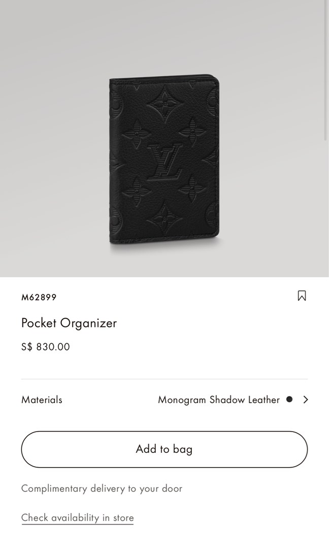 Pocket Organizer Monogram Shadow - Men - Small Leather Goods