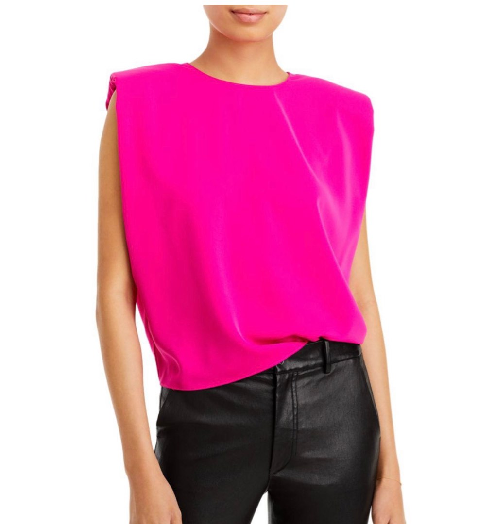 Bright pink shoulder pad top Women s Fashion Tops Other Tops on