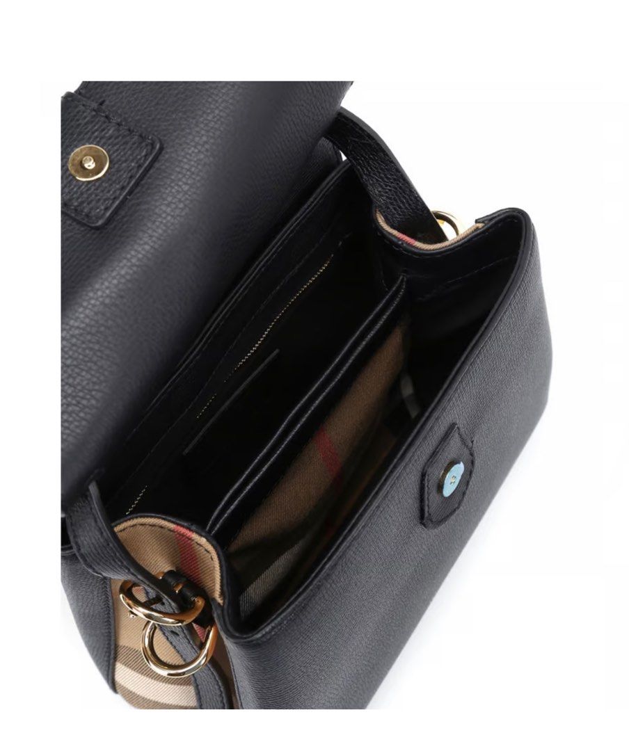 Small leather and store house check crossbody bag
