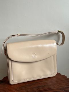 Carven Cream Flap Leather Shoulder Bag