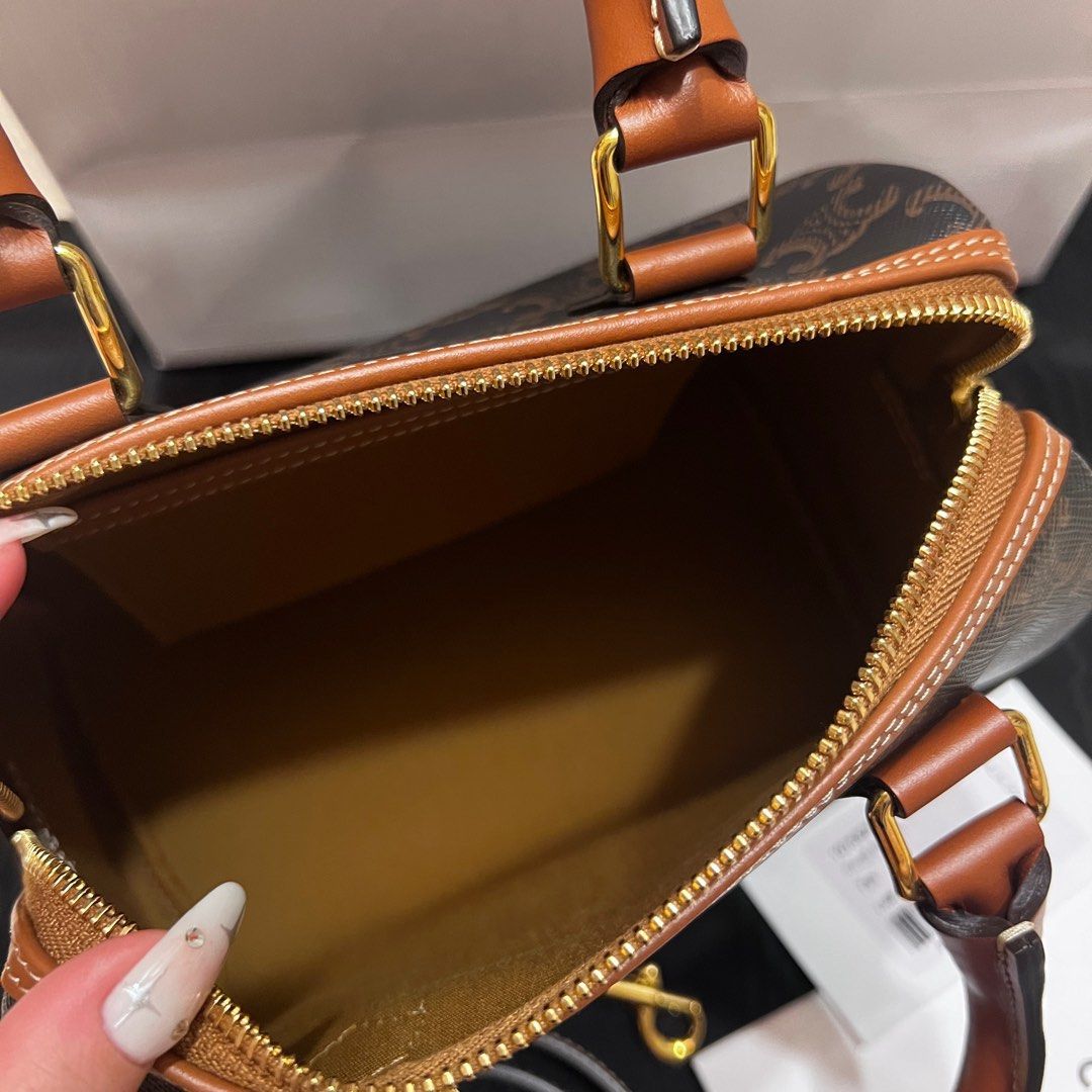 Celine Small boston in triomphe canvas, Women's Fashion, Bags & Wallets,  Shoulder Bags on Carousell