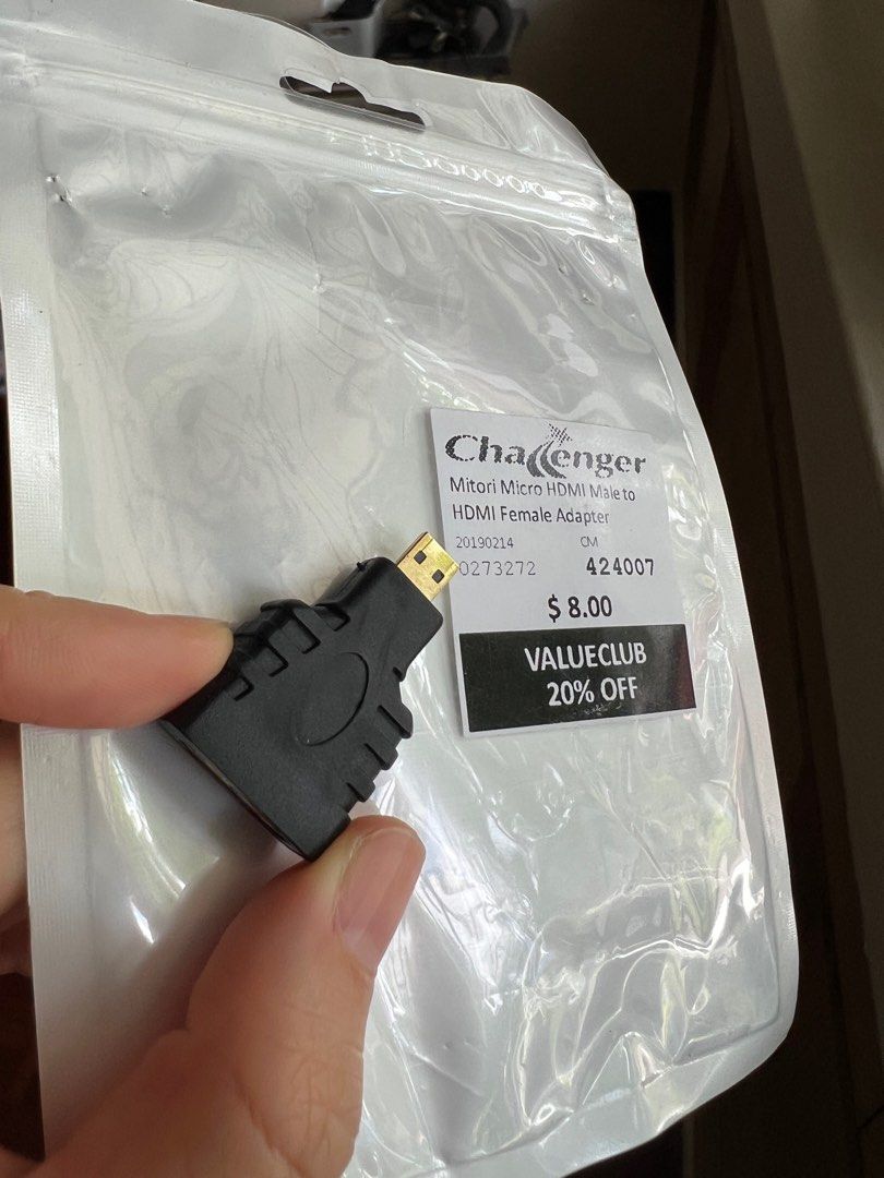 Challenger minori micro hdmi male to hdmi female adapter, Computers