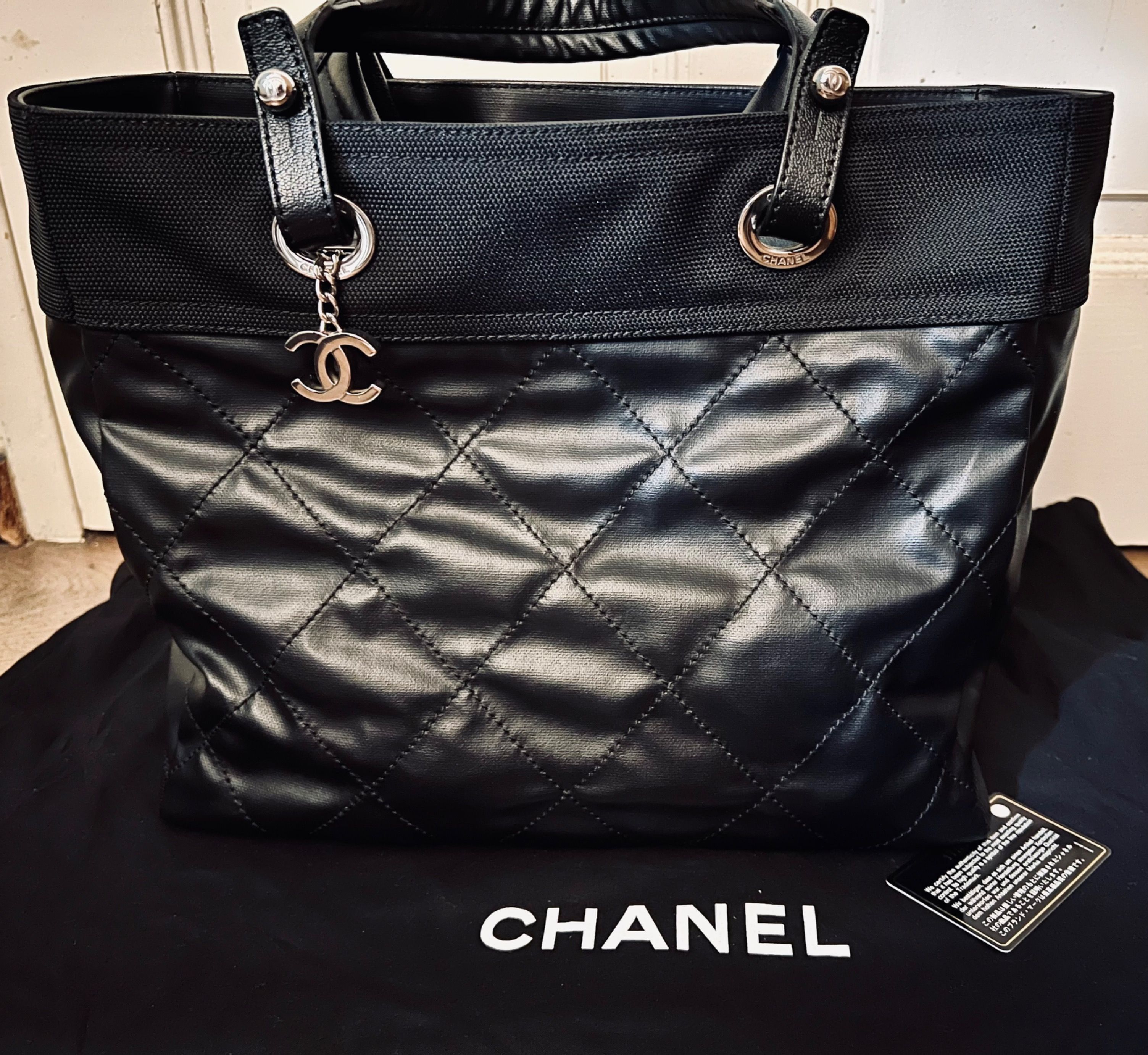 Chanel Paris-Biarritz Tote Bag in Black Quilted Canvas, Leather and SHW