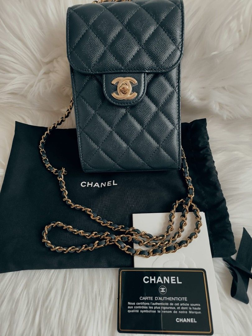 Chanel phone cheap holder clutch