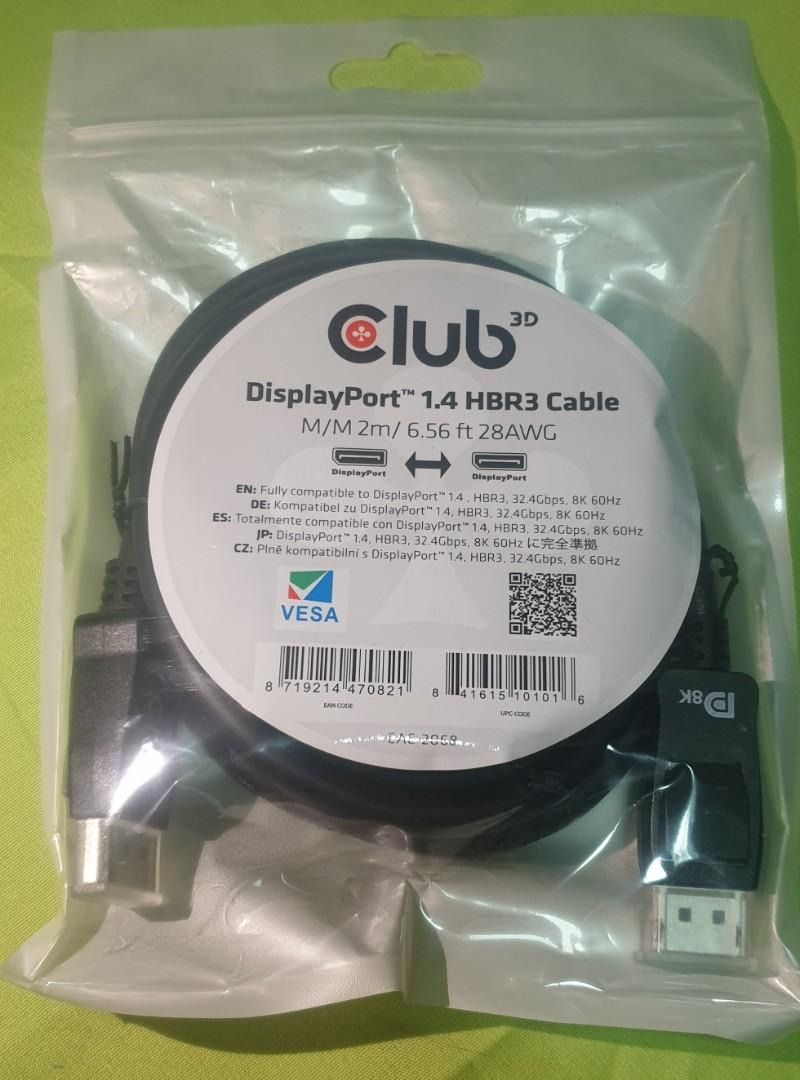 Cable Displayport 1.4 Hbr3 8k. 4 Metros. con Ofertas en | Las