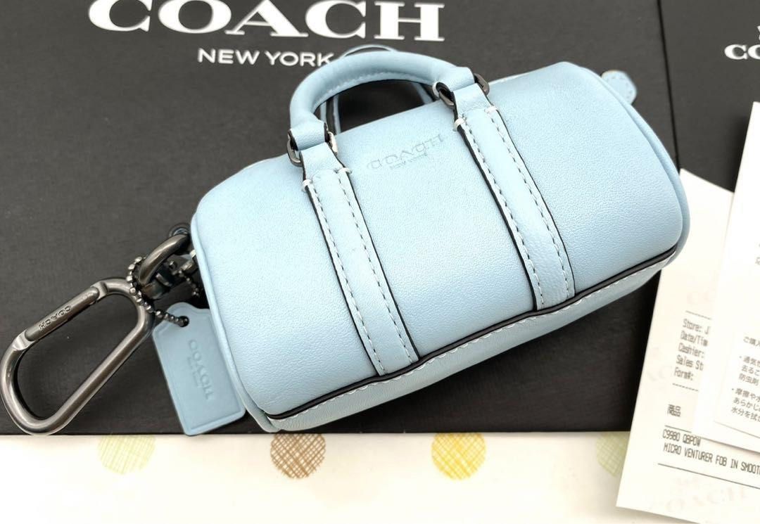 Coach Bag Charm - Powder Blue Boston, Luxury, Bags & Wallets on Carousell