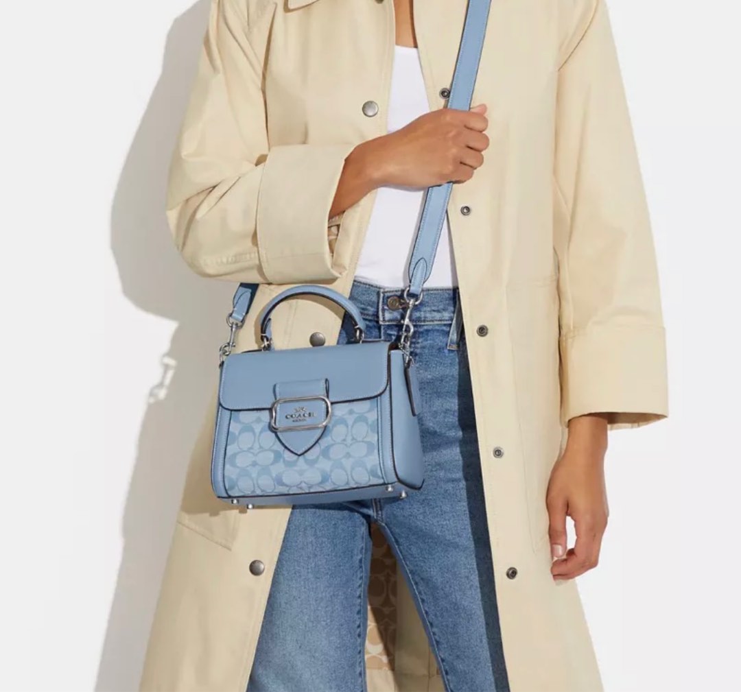 Coach Top Handle Satchel In Signature Chambray, Women's Fashion