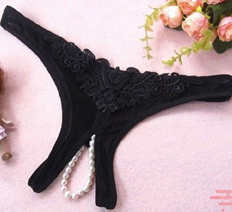 Crotchless pearl chain panties underwear ladies lace sexy front open back  open panties wedding night anniversary sexy night pearl panties lingerie,  Women's Fashion, New Undergarments & Loungewear on Carousell