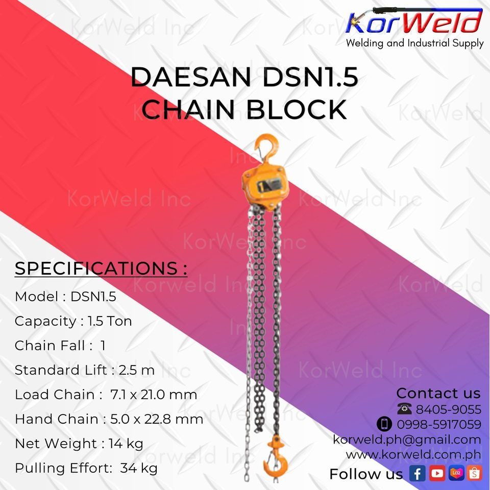 Daesan Chain Block DSN1.5, Commercial & Industrial, Construction Tools ...
