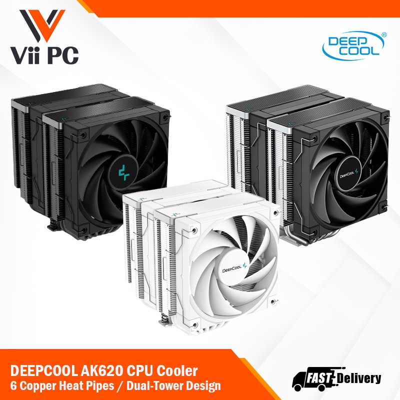 DEEPCOOL AK620 White/Black 6 heatpipes CPU air cooler twin towers