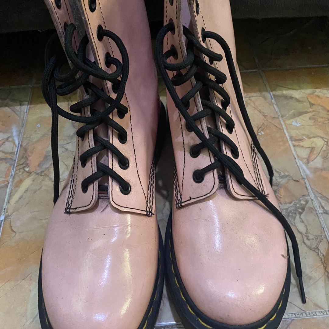 dr.martens pink patent boots on Carousell