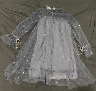 Dusty blue fairy dress korean mesh dress
