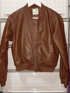 Earth Music & Ecology  Caramel faux Leather Jacket