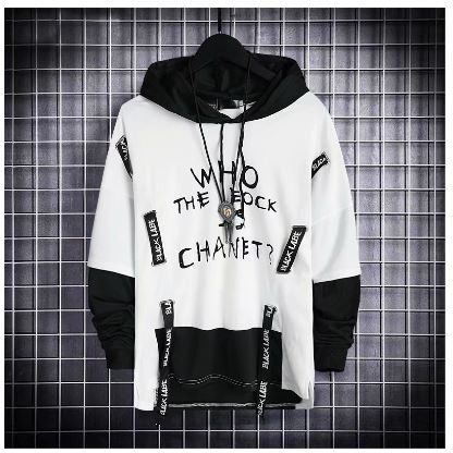 English Printing Long Sleeve Hoodie Men Korean Version Sweatshirt
