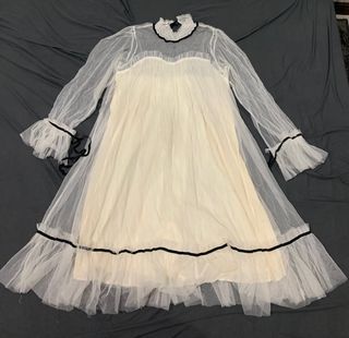 Off white Fairy dress korean mesh dress